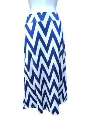 In girl Blue White Chevron Skirt (Kid's L)